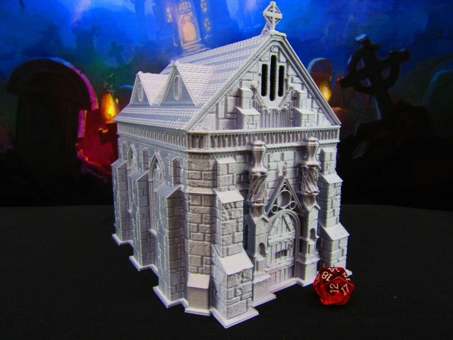 Creepy Gothic Church for Graveyard / Cemetary Scatter Terrain Scenery 3D Print