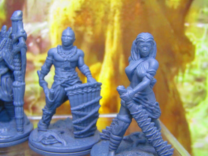 Lot of Tribal Jungle Warrior Tribe Party Mini Miniature Figure 3D Printed Model