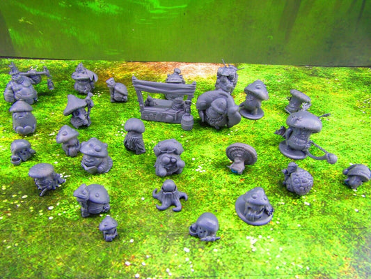 25pc Shroomie Myconid Characters Set Mini Miniature Model Character Figure