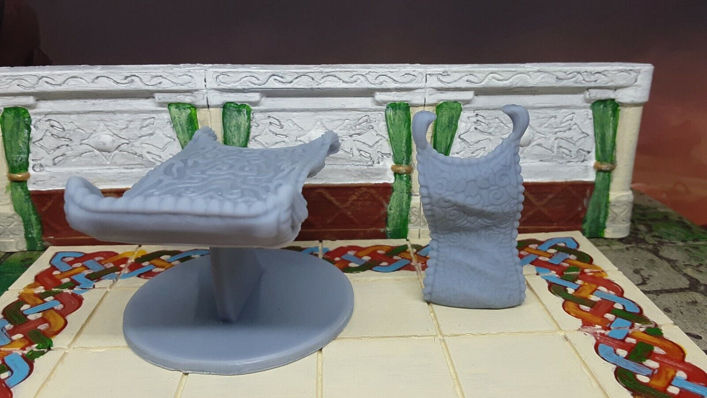 2 Piece Flying Carpet Rug Set Mini Miniature Figure D&D 3D Printed Resin