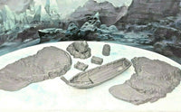 
              7 Piece Fisherman's Boat, Cargo, and Floating Ice Shelf Set Scatter Terrain D&D
            