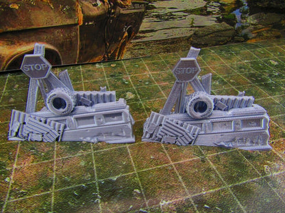 2pc Building Rubble Straight Brick Barricade Scatter Terrain Scenery Wasteland A