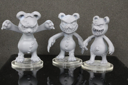 3pc Bears Mini Miniature RPG Tabletop Gaming Wargaming D&D