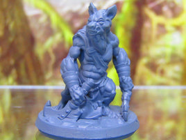 Hyenaman Fighter Warrior Soldier w/Spear/Shield Mini Figure 3D Printed Model