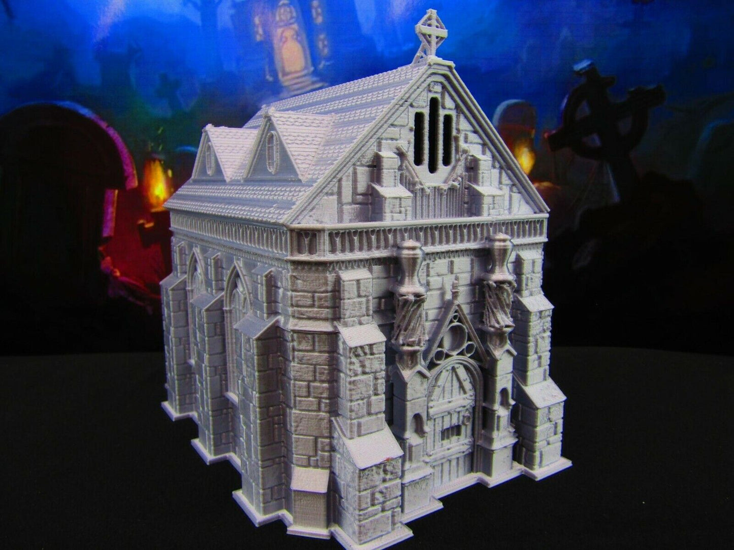 Creepy Gothic Church for Graveyard / Cemetary Scatter Terrain Scenery 3D Print