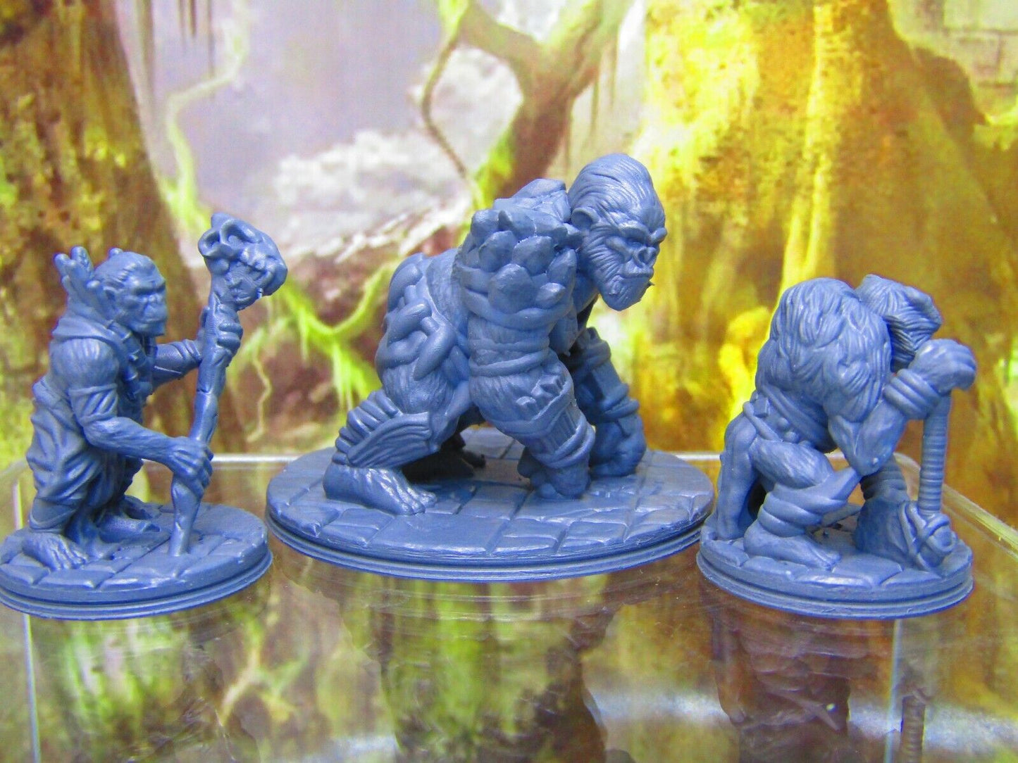 3pc Primate War Tribe Party Mini Miniature Figure 3D Printed Model 28/32mm Scale