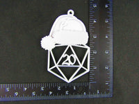 
              Pair of D20 20 Sided Die Dice w/ Hat Christmas Tree Ornament Holiday Decoration
            