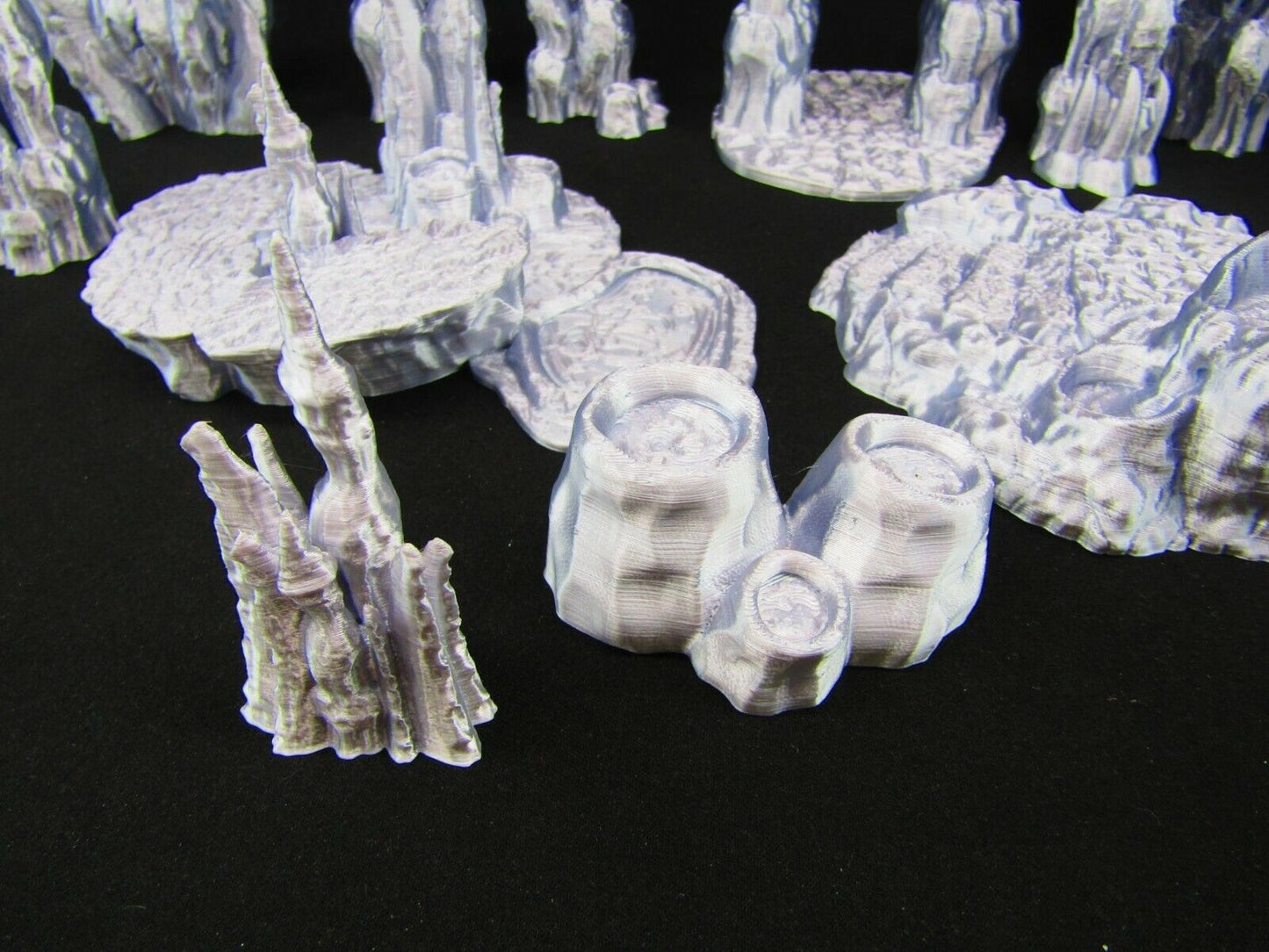 10pc Lava Field Chamber Set Scatter Terrain Scenery 3D Printed Mini Miniature