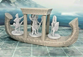 5 Piece Egyptian Barge and Undead Mummy Minis Scatter Terrain Tabletop Scenery