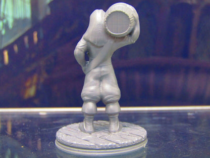 Long Haired Human Pirate Crewman w/ Barrel Miniature Figure 3D Printed Model