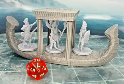 5 Piece Egyptian Barge and Undead Mummy Minis Scatter Terrain Tabletop Scenery