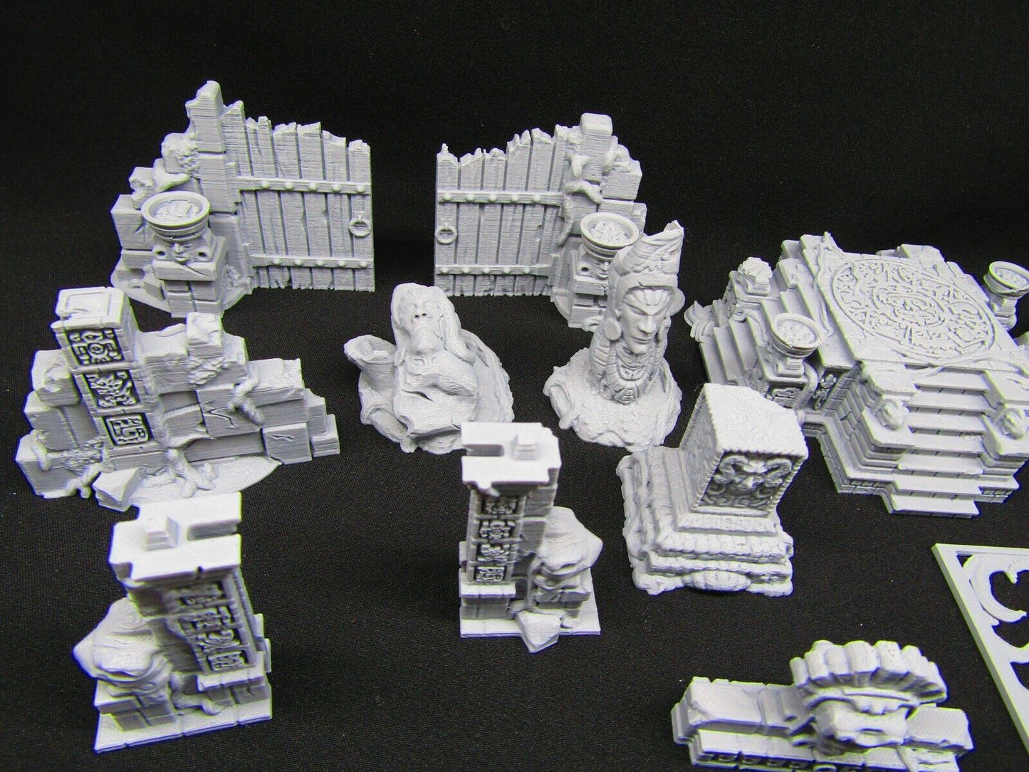 14pc Ancient Jungle Temple Ruins Scatter Terrain Scenery 3D Printed Model