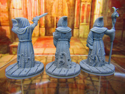 3pc Lot of Human Cultists / Worshipers / Summoners Mini Miniature 3D Printed