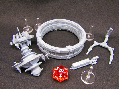 5 Piece Space Docks Shipping Port Station Starfinder Fleet Scale Starship