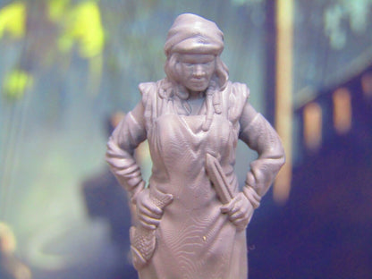 Female Fishmonger Seaside Fisher's Wife Mini Miniature Figure 3D Printed Model