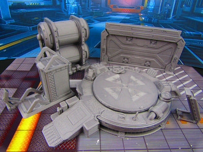 8 pc Space Ship Hangar Starfighter Landing & Service Bay Scenery Scatter Terrain