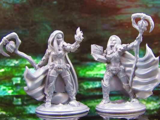 Female Necromancer Pair Mini Miniature Model Character Figure 28mm/32mm Scale