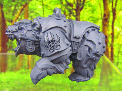 War Bear w/ Mount Mini Miniature 3D Printed Model 28/32mm Scale Fantasy DnD