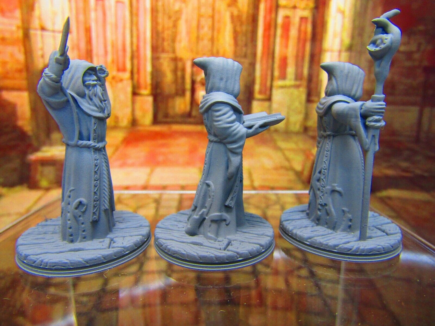 3pc Lot of Human Cultists / Worshipers / Summoners Mini Miniature 3D Printed