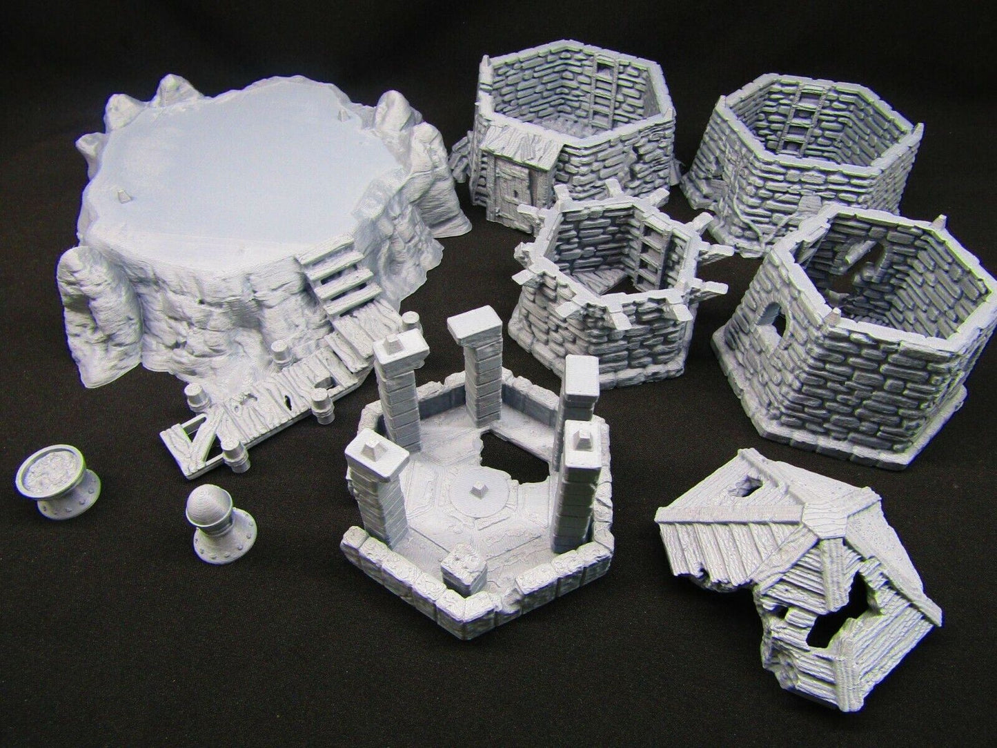 5 Floor Modular Ruined Stone Lighthouse Watchtower Terrain Scenery 28mm DnD