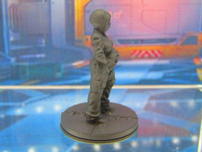 Alien Spaceship Female Fighter Pilot Mini Miniature Figure 3D Printed Model