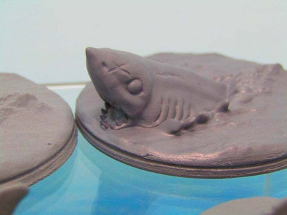 4pc Swimming Sharks Set Mini Miniature Scatter Terrain Scenery 3D Printed Model
