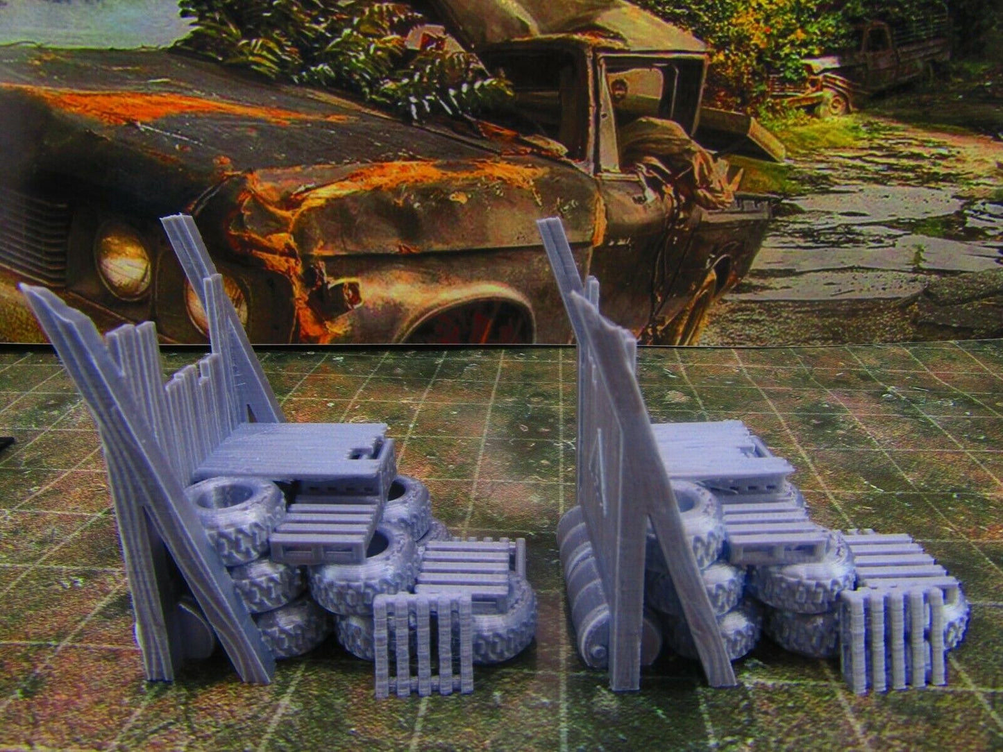 2pc Junk Pile Lookout Watch Posts Scatter Terrain Scenery Wasteland Apocalypse