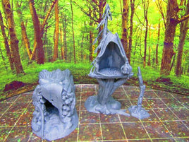Hollowed Log Tree House Pair Set Scatter Terrain Scenery 3D Printed Figure Model