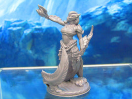 Merfolk Mermaid Female With Conch Shell Mini Miniature Figure 3D Printed Model