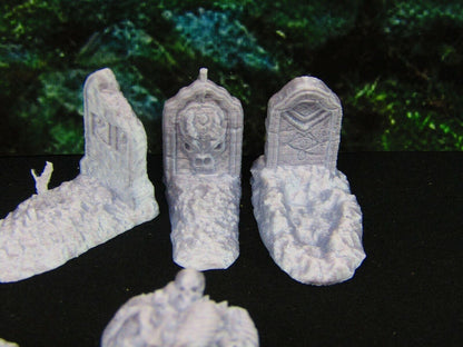 7pc Disturbed Graves and Bonepiles Graveyard Cemetery Scatter Terrain Scenery