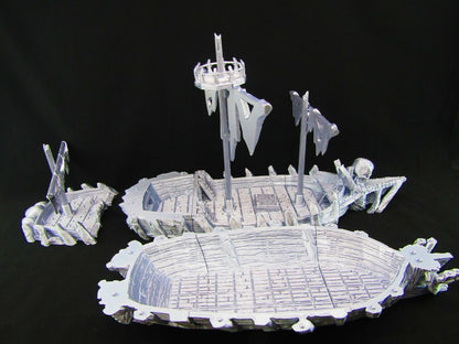 Devil's Scorn Undead Pirate Ship Haunted Boat Scatter Terrain Scenery 3D Printed