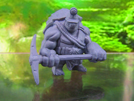 Tortle Miner w/ Pickaxe Mini Miniatures 3D Printed Model 28/32mm Scale RPG