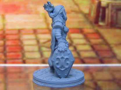 Female Paladin Knight Holy Order of Ash Mini Miniature 3D Printed Model 28/32mm