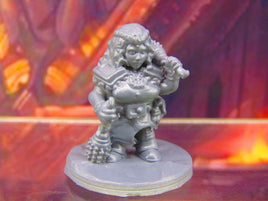 Female Gray Dwarf Warrior w/ Clubs Maces Mini Miniature Figure 3D Printed Model