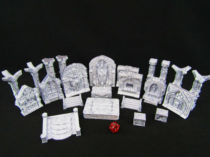 24pc Paladin Monastery Church Set Scatter Terrain Scenery 3D Printed Mini