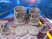 
              Containment Holding Chambers Cell Damaged Pair W/ Space Monsters Aliens Set
            