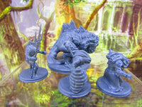 
              4pc Deepfin Tribe Marloch Race & Monstrosity Mini Miniature Figure 3D Printed
            