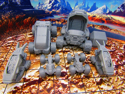 6 pc Lot Extreme Terrain ATV Vehicles Scatter Terrain Scenery Miniature