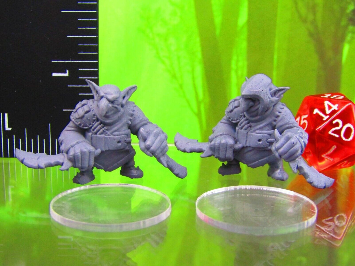 Pair of Goblin Rogue Thiefs Mini Miniatures 3D Printed Model 28/32mm Scale RPG