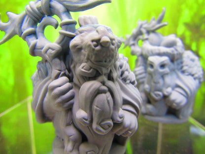 Pair of Crazy Wildman Recluse Dwarf Druids Mini Miniature 3D Printed Model
