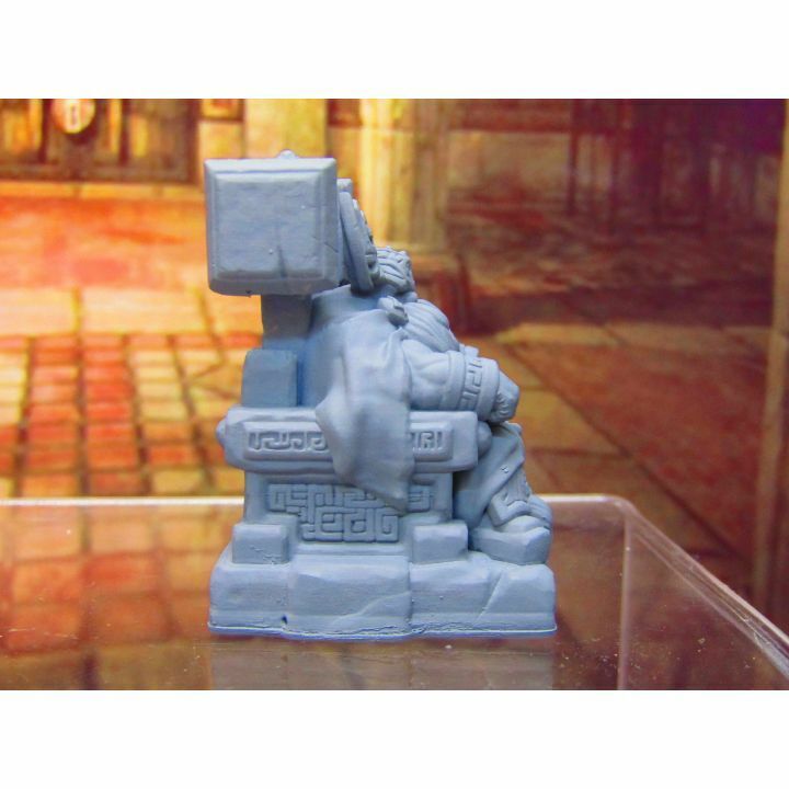 Dwarven King on Stone Dwarf Throne Mini Miniature Dwarf 3D Printed Model 28/32mm