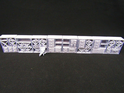 8pc Medium Shelves & Stairs Scatter Terrain Scenery 3D Printed Mini Miniature