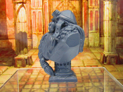 Dwarven Aviator / Canonneer's Bust Statue Resin 3D Printed Model RPG Fantasy Gam