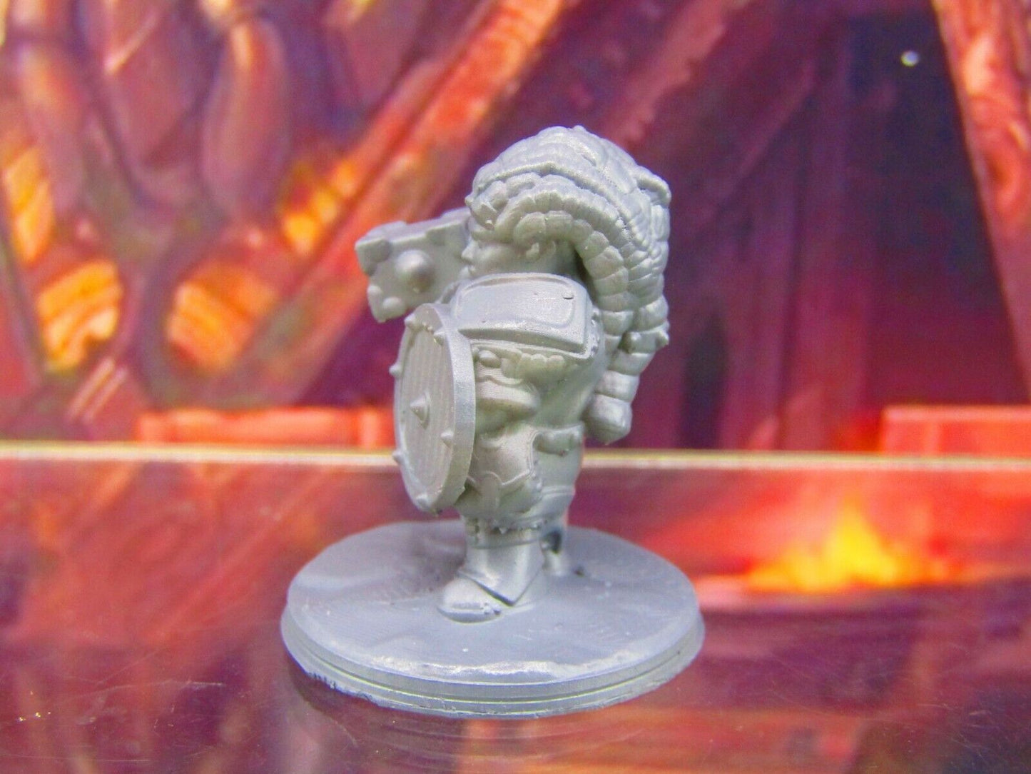 Female Gray Dwarf Warrior w/ Hammer and Shield Mini Miniature Figure 3D Printed