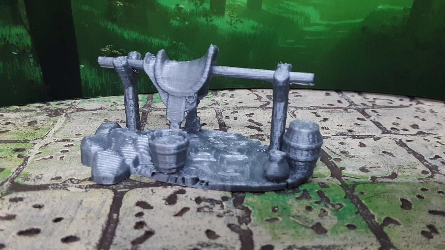 Adventurer's Camp w/ Tents, Campfire Scatter Terrain Dungeons & Dragons 28mm