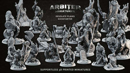 Goatman Shaman Priest Cleric Flagbearer Mini Miniature Figure 3D Printed Model