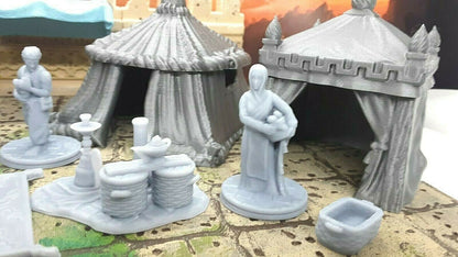 15 Piece Market Bazaar Set Scatter Terrain Tabletop Scenery Dungeons & Dragons