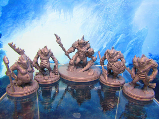 5pc Sea Devil War Tribe Party Mini Miniature Figure 3D Printed Model 28/32mm