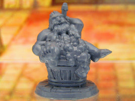 Mifur the Stinky Bathing Dwarf in a Tub w/ Ducky Mini Miniature 3D Printed Model