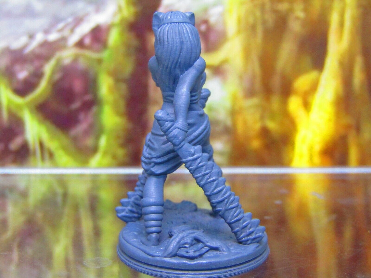 Masked Tribal Jungle Wildcat Warrioress Mini Miniature Figure 3D Printed Model